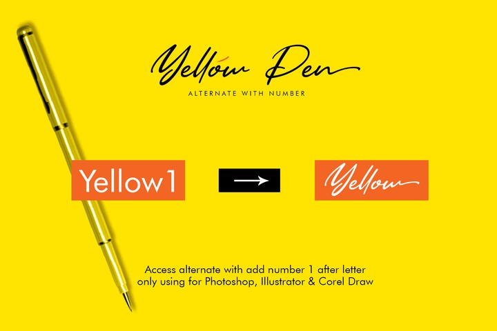Пример шрифта Yellow Pen #5